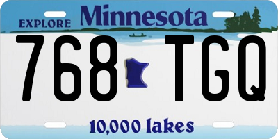 MN license plate 768TGQ