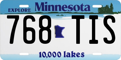 MN license plate 768TIS