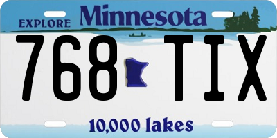 MN license plate 768TIX
