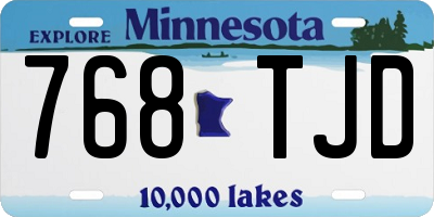 MN license plate 768TJD