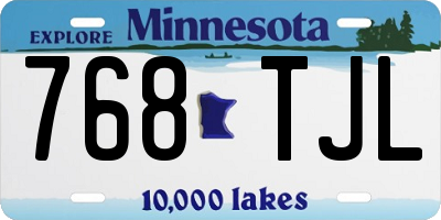 MN license plate 768TJL
