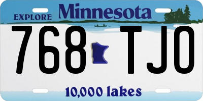 MN license plate 768TJO