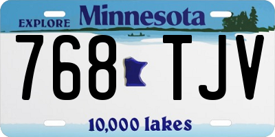 MN license plate 768TJV