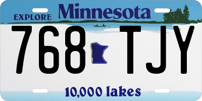 MN license plate 768TJY