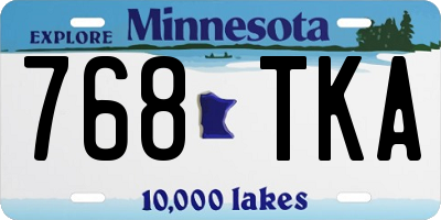 MN license plate 768TKA
