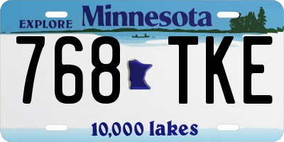 MN license plate 768TKE