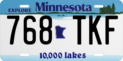 MN license plate 768TKF