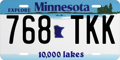 MN license plate 768TKK