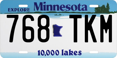 MN license plate 768TKM