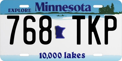 MN license plate 768TKP