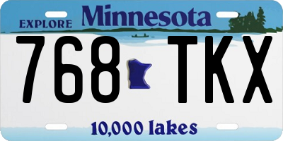 MN license plate 768TKX