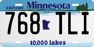 MN license plate 768TLI