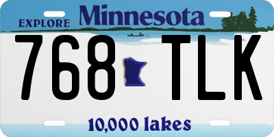 MN license plate 768TLK