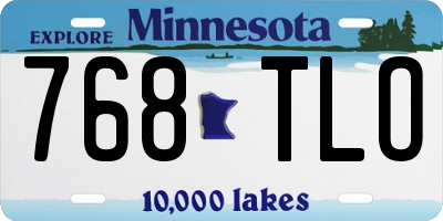 MN license plate 768TLO