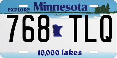 MN license plate 768TLQ
