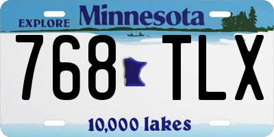 MN license plate 768TLX