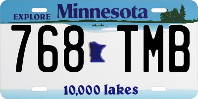 MN license plate 768TMB