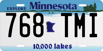 MN license plate 768TMI