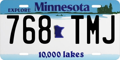 MN license plate 768TMJ