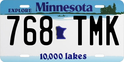 MN license plate 768TMK