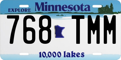 MN license plate 768TMM