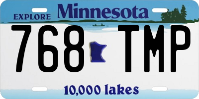 MN license plate 768TMP