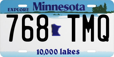 MN license plate 768TMQ