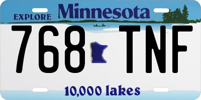 MN license plate 768TNF
