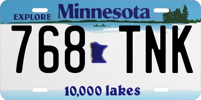 MN license plate 768TNK