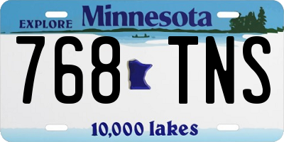 MN license plate 768TNS