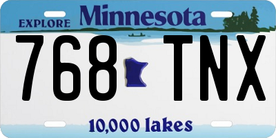 MN license plate 768TNX