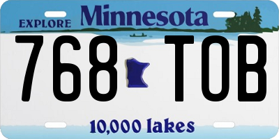 MN license plate 768TOB