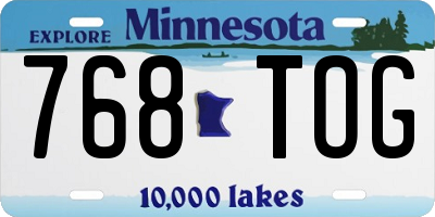 MN license plate 768TOG