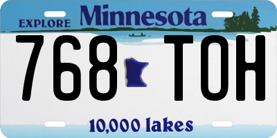 MN license plate 768TOH