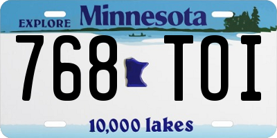 MN license plate 768TOI