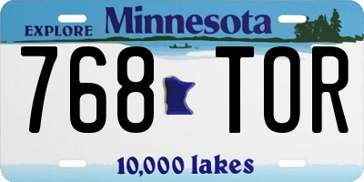 MN license plate 768TOR