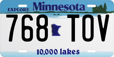 MN license plate 768TOV