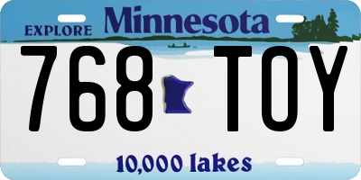 MN license plate 768TOY