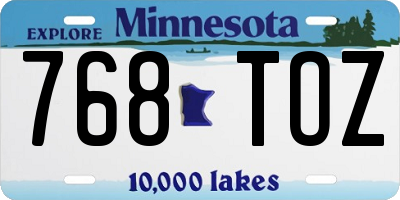 MN license plate 768TOZ