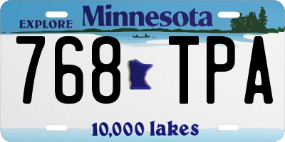MN license plate 768TPA