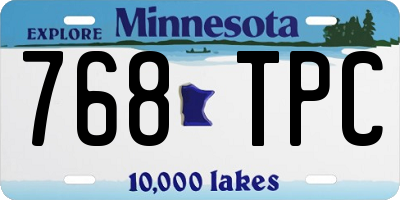 MN license plate 768TPC