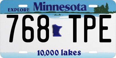 MN license plate 768TPE