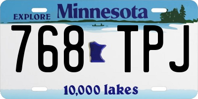 MN license plate 768TPJ