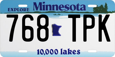 MN license plate 768TPK