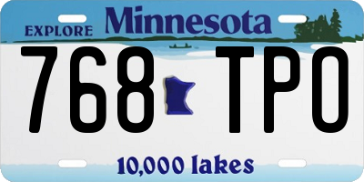 MN license plate 768TPO