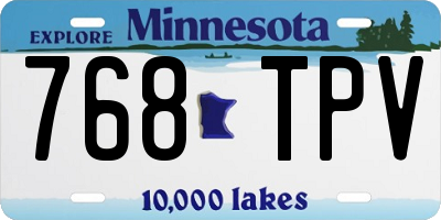 MN license plate 768TPV