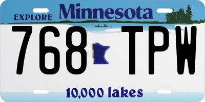 MN license plate 768TPW