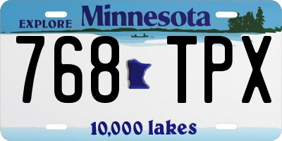 MN license plate 768TPX