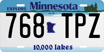 MN license plate 768TPZ