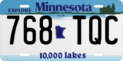 MN license plate 768TQC